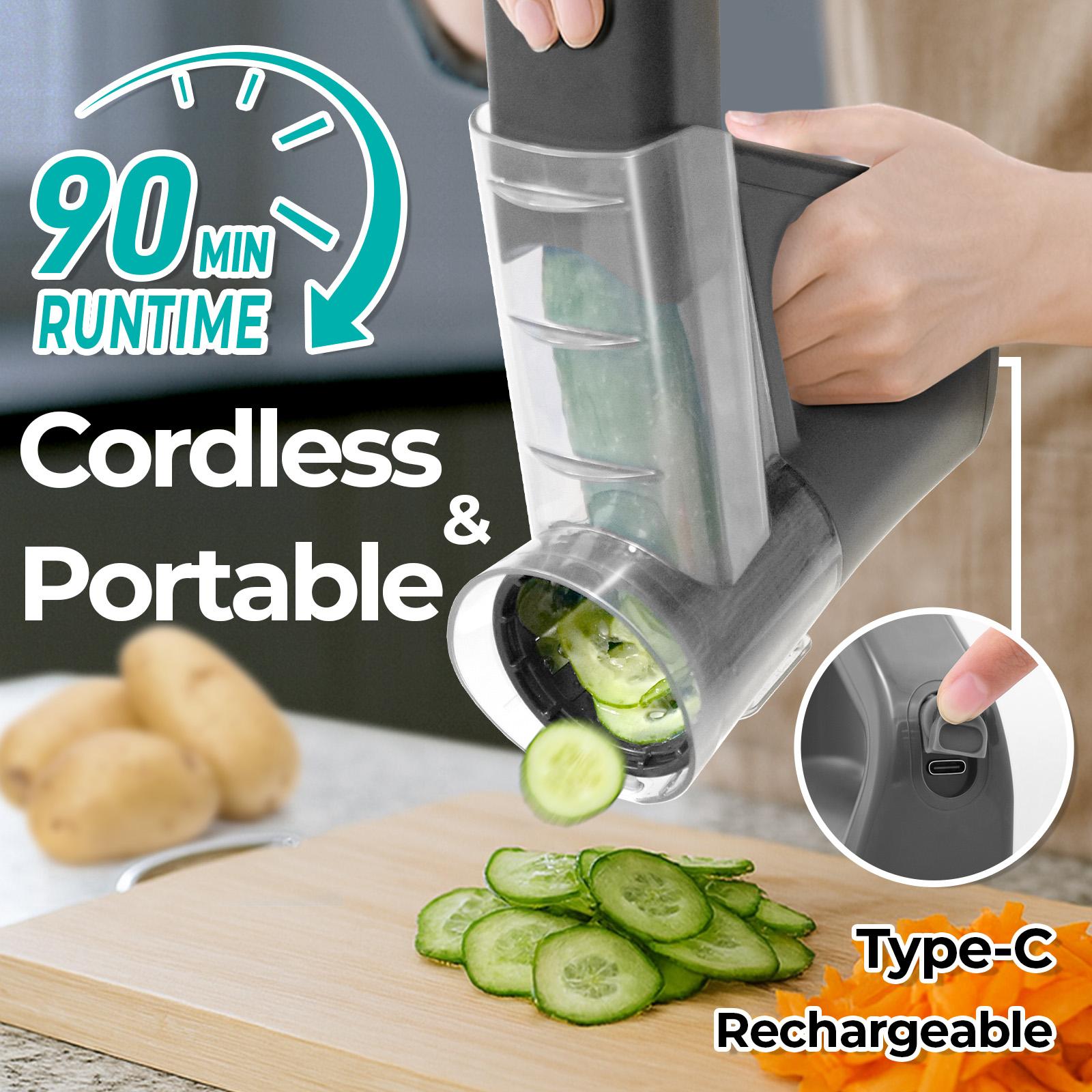 Redhut Multifunctional Electric Vegetable Cutter - 7-In-1 Multi-Functional for Chopping Slicing Mincing & Food Prep，and Interchangeable shape Vegetable Cutter Kitchen Utensils small kitchen gadgets