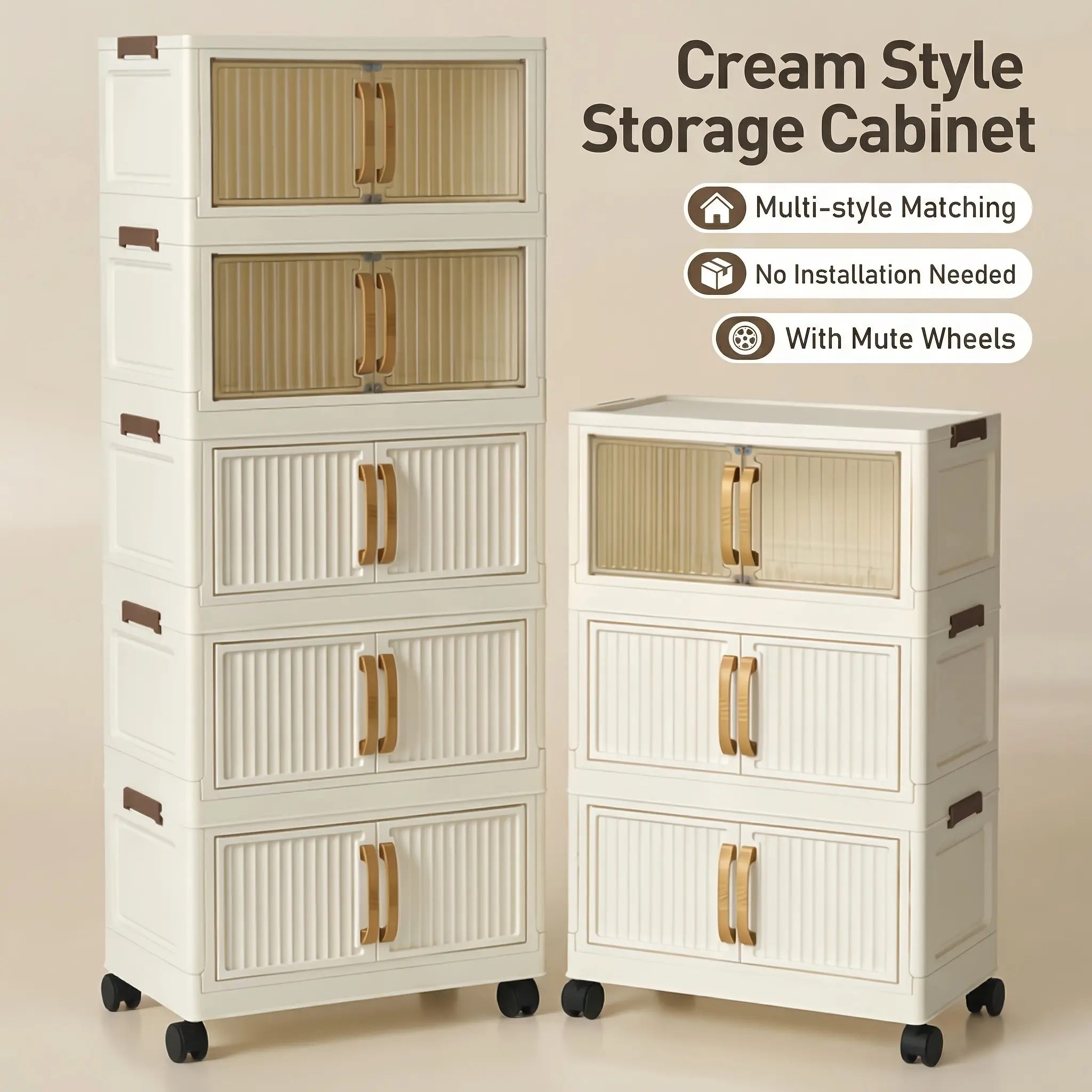 Plastic 1-Layer/5-Layer Collapsible Cabinet with Expandable Drawer Dividers for Kitchen Cabinets, Durable Bedside Desktop Organizer, Suitable for Bedroom & Living Room Home Storage, Collapsible Cabinets, Expandable Drawer Dividers Kitchen Cabinets