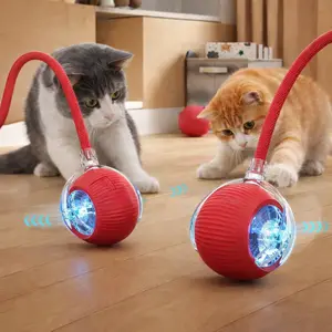 Interactive Cat Toys for Indoor Cats, Agile Moving Cat Ball with Elastic Mesh Tail, Automatic Kitten Toys for Bored Indoor Cats, Motion Activated