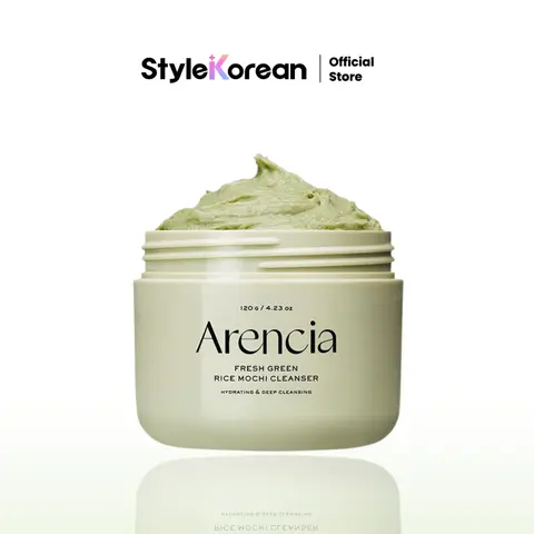 [ARENCIA] Korean Green Rice Mochi Face Cleanser - Face Mask, Foaming Cleanser, Gentle Scrub All in One - Deep Cleansing, Moisturizing, Pore Minimizing, Removing Blackhead- with Rice Water & Green Tea, Mugwort