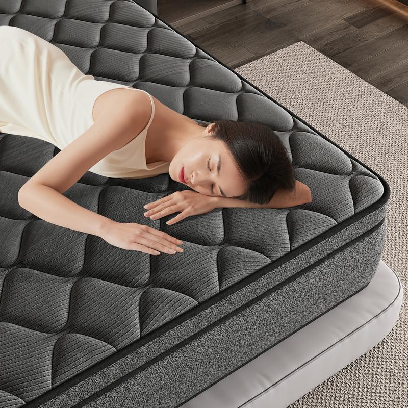 mattress Comfortable Sleep Solution 10"/12"/14" Hybrid Mattress with Gel Memory Foam & Individually Wrapped Coils for Medium Firmness Cool Sleep Support Fits Twin Full Queen King Sizes