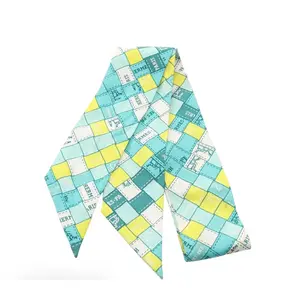 Pre-owned Hermes Silk Bolduc au Carre Twilly Scarf