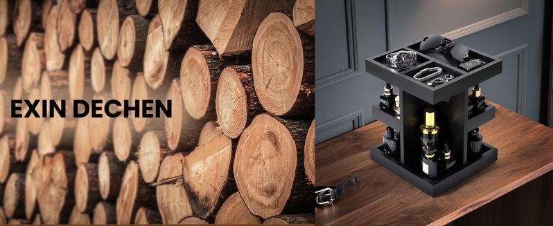 Cologne Organizer for Men,Cologne Stand,3 Tier Wooden Perfume Shelf with Rotate,Desk Organizer,Gifts for Dad From Wife,Husband Boyfriend Birthday Gift Ideas,Valentine's Day Gifts for Men