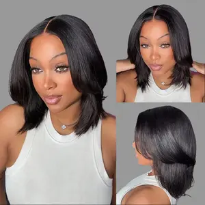 【NEW】FORGIRL FOREVER Layered Cut Yaki Straight Wear Go Glueless Wig 9x6 T Part Pre-Cut Lace Bob Wig With Drawstring