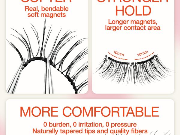 [TiktokShopSpringGlowUp] LASHVIEW Soft Magnetic Eyelashes Cosmetic EyeLash Extension with Applicator No Glue & Eyeiner Needed Reusable Makeup Eyelashes
