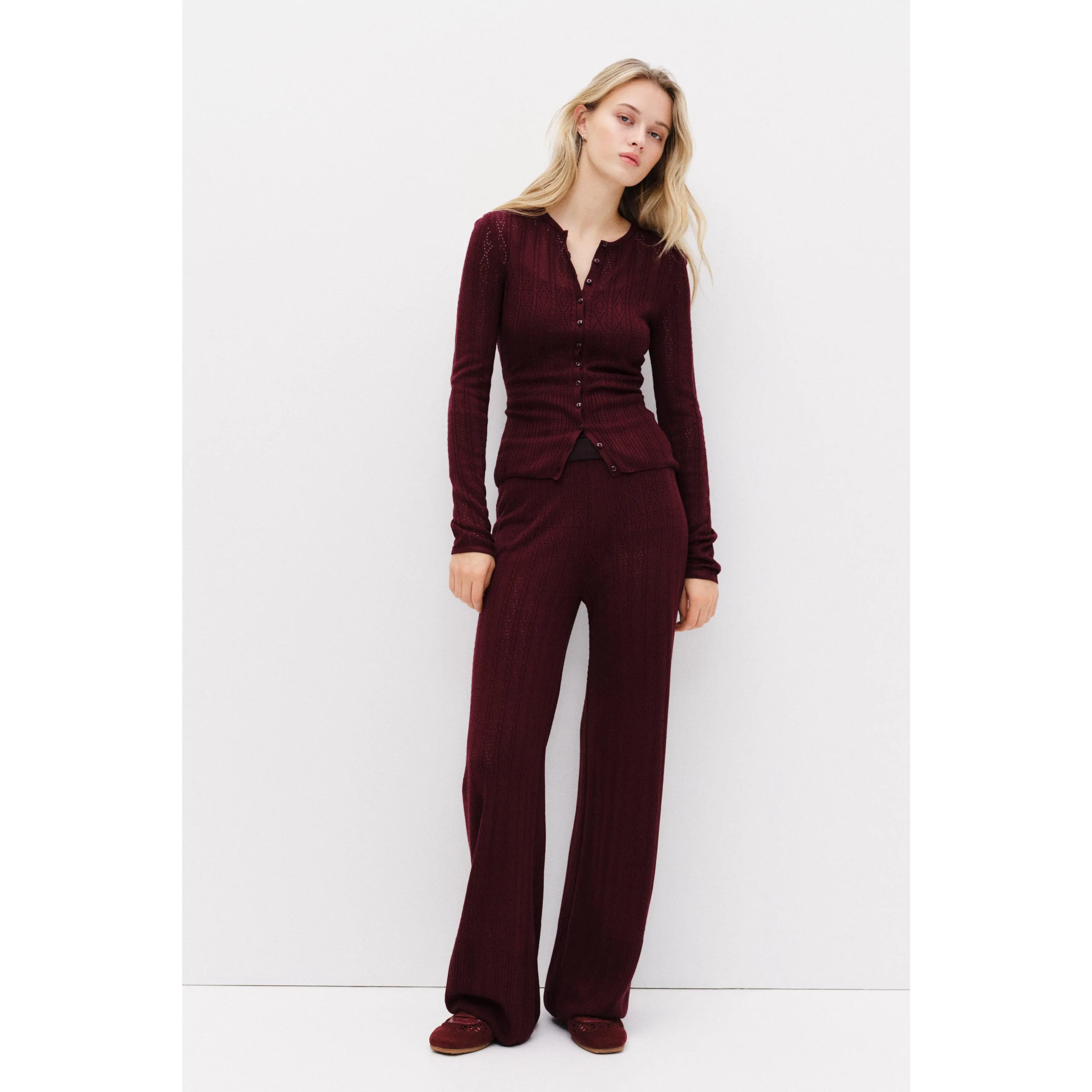 H&M Pointelle-knit trousers