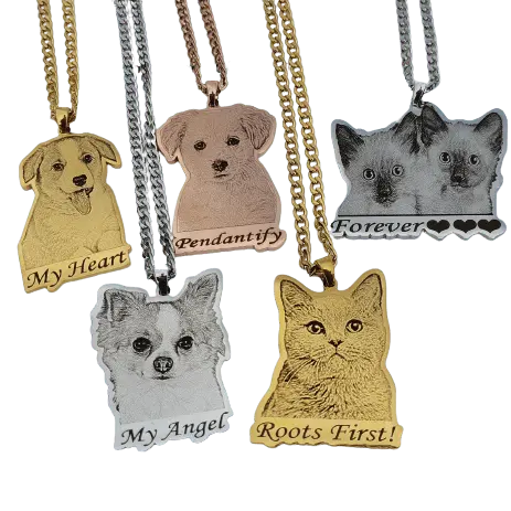 Personalized Photo Engraved Pet Necklace