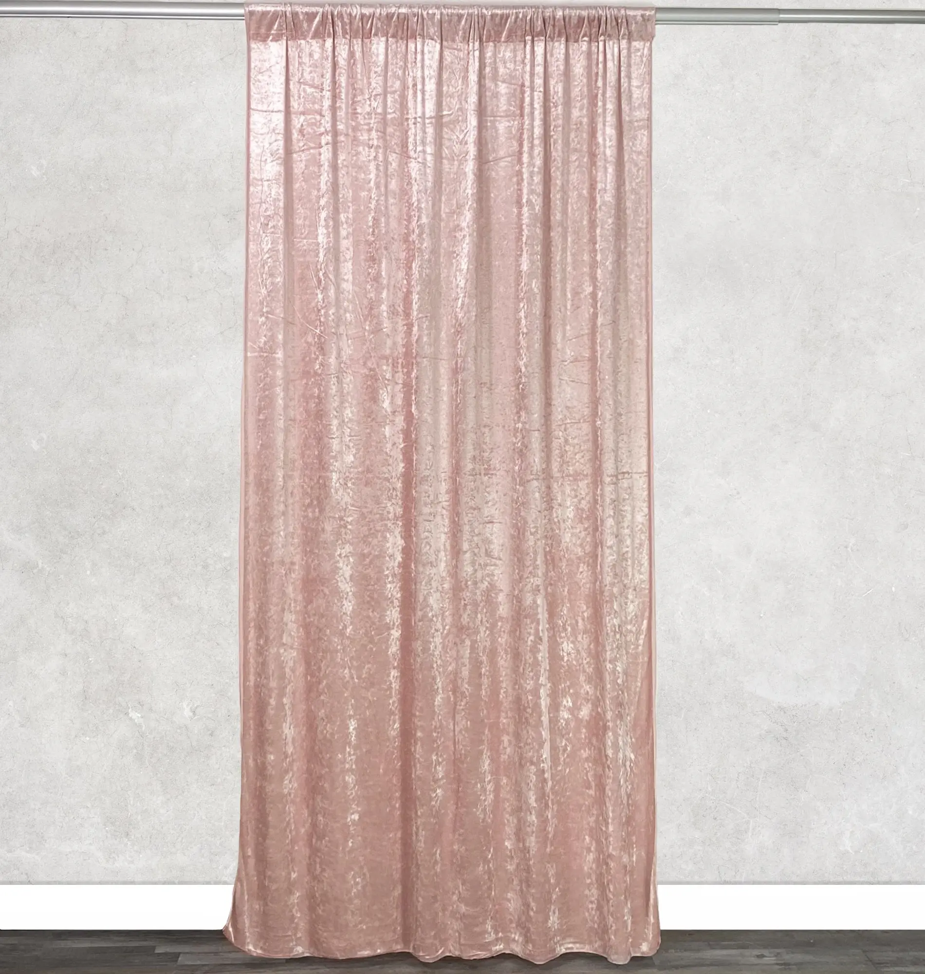 Velvet 10 ft x 60 Inch Drape with 4 Inch Pocket Blush