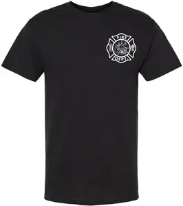 Fire Dept. Fire Rescue T-Shirt | Firefighter First Responder Crewneck Double Side Tee Shirt