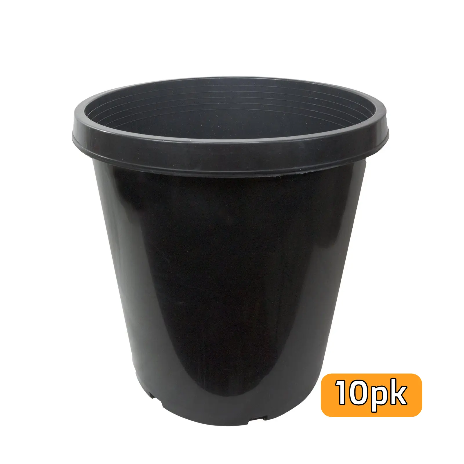Green Oasis 15 Gal Nursery Pots (10-pack) - Premium Injection-Molded Black Plastic Planters, Heavy-Duty Commercial-Grade with Drainage Holes - Ideal for Large Trees, Shrubs & Vegetables