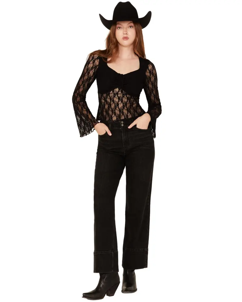 Dear John Women's Holly High Rise Wide Stretch Denim Jeans - Dpm55d273blk