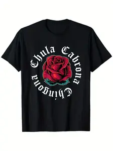 Womens Mexicana Chicana Mexican Chula Cabrona Chingona T-Shirt Men'S Crew Neck Fashionable Comfortable And Versatile, Athletic Style T-shirt Gift for Christmas Holiday Birthday Men Women Family S-XXXL