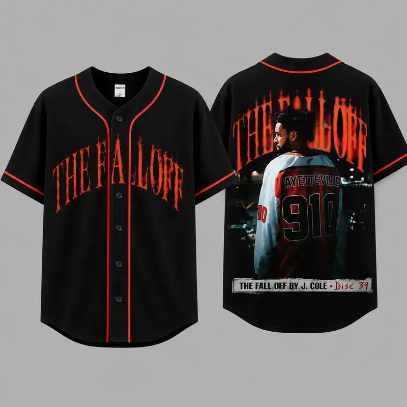J Cole The Fall-Off Tour 2026 Baseball Jersey, Disc 29, Disc 39 Hip-Hop Shirt, J Cole World Music Fan Merch Shirt, Gifts Fan