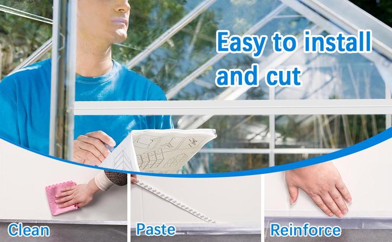 Weather Stripping, Silicone Door Seal Strip Door, Window, Transparent 16 Feet Long (Width 25mm)