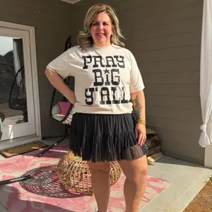 Women's Faith-Inspired Comfort Colors T-Shirt Soft Washed Cotton S-3XL pray big yall Printed Unisex Fit