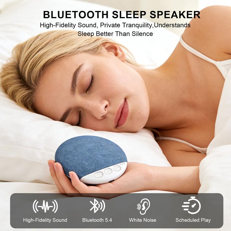 Ultra-Thin Bluetooth Pillow Speaker with Bluetooth 5.4, 3D White Noise, Soft Immersive Sound Field, Pillow CD Player for Bedtime Music & Audiobooks, Headphone-Free Sleep Speaker, Compatible with Android & iOS(Without charging cable)