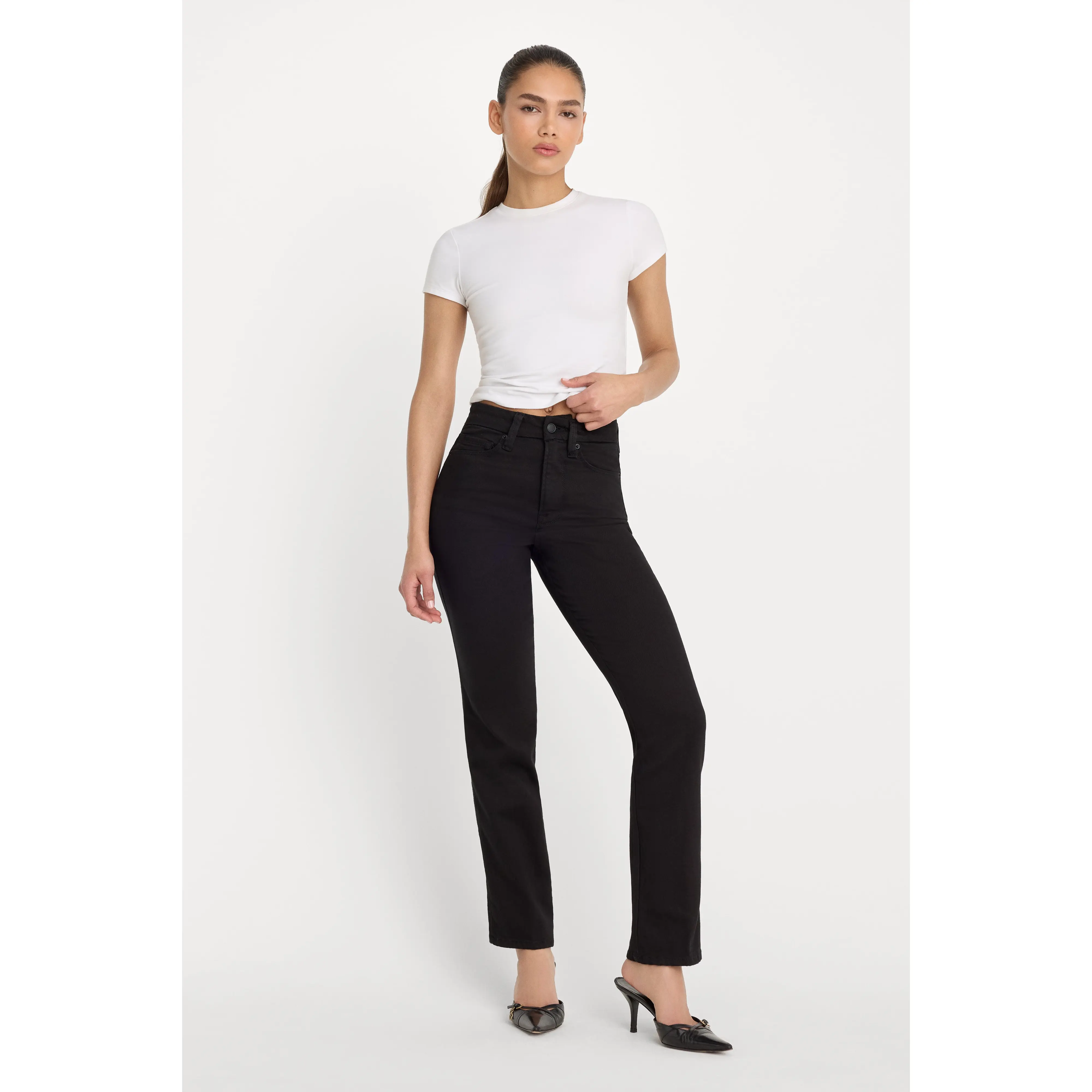 GOOD CURVE STRAIGHT NEVER FADE JEANS | BLACK001