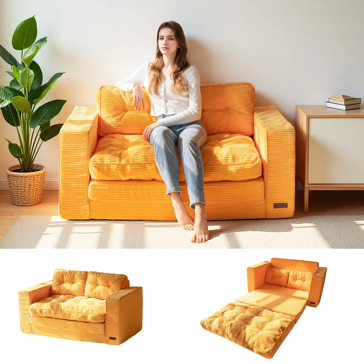 Orange-Loveseat