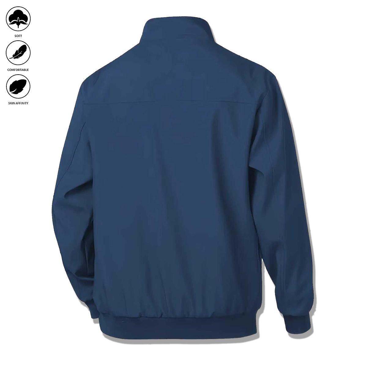 Men's Casual Stand Collar Jacket - Zippered Autumn Winter Coat with Pocket Design, Regular Fit, Sleek Appearance, Modern Men's Wear, Fine Tailoring, Autumn Outerwear, Winter Apparel