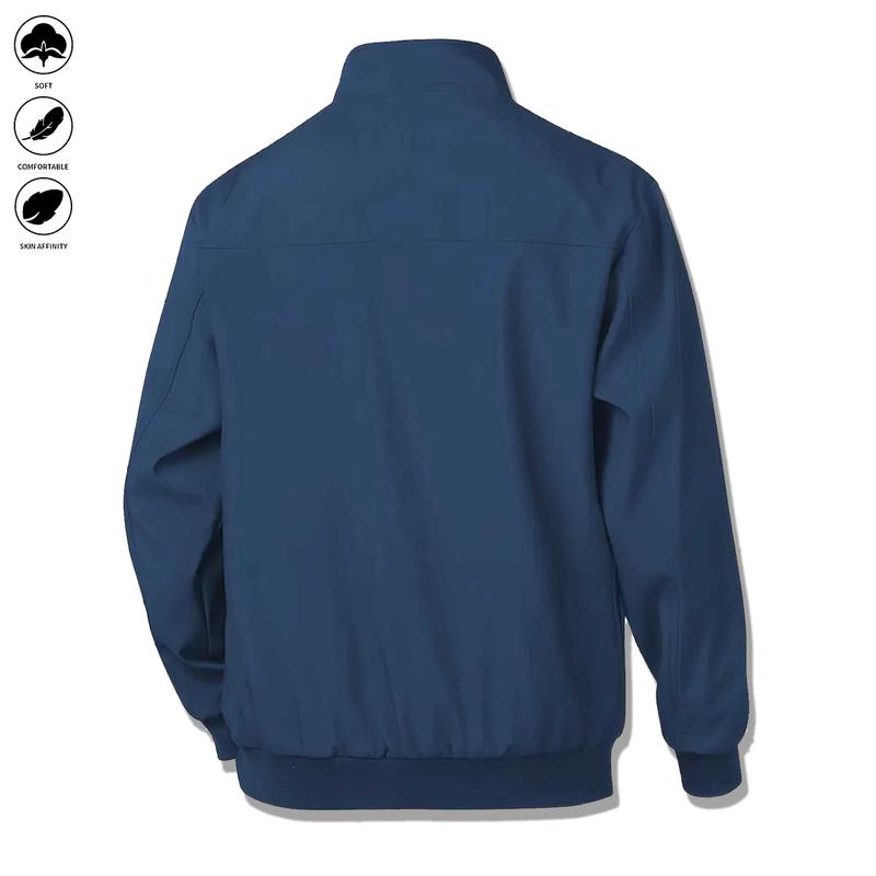 Men's Casual Stand Collar Jacket - Zippered Autumn Winter Coat with Pocket Design, Regular Fit, Sleek Appearance, Modern Men's Wear, Fine Tailoring, Autumn Outerwear, Winter Apparel