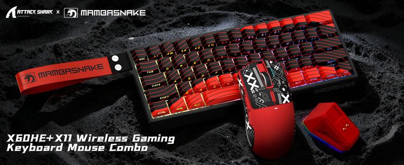 ATTACK SHARK X11&X60HE Mechanical Wireless Gaming Combo,Rapid Trigger Magnetic Switches 8K Keyboard,59g Ultra-Light Mouse with Charging Dock, 22K DPI,PAW3311,RGB Backlit 3-Mode with Coiled Cable