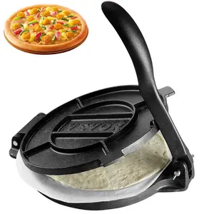10 Inch Heavy Duty Cast Iron Tortilla Press Roti Maker Pre Seasoned Pataconera with 100 Pcs Parchment Paper Dough Maker for Flour Tortillas Tawa Silver Kitchen Pasta