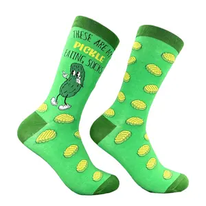 Men's These Are My Pickle Eating Socks Funny Sarcastic Food Graphic Novelty Footwear For Men Funny Graphic Socks Comfortable Fitted Spandex Cotton