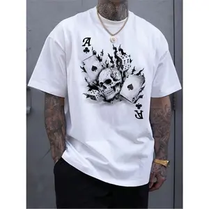 RebelGame Men'S Gothic Punk T-Shirt - Heavyweight 180g Pure Cotton Crewneck Tee, Edgy Birthday Gift for Men, Everyday Streetwear Essential - Machine Washable Regular Fit Shirt