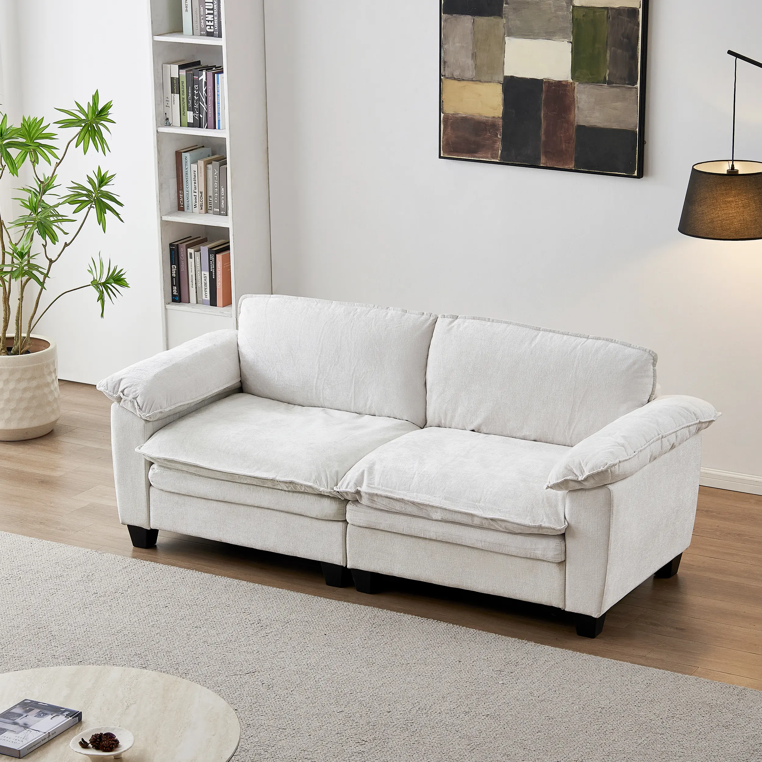 [Bellemave] Modular Sectional Loveseat Sofa,  2-Seat Chenille Couch with Washable Zipper Cushion Covers for Living Room