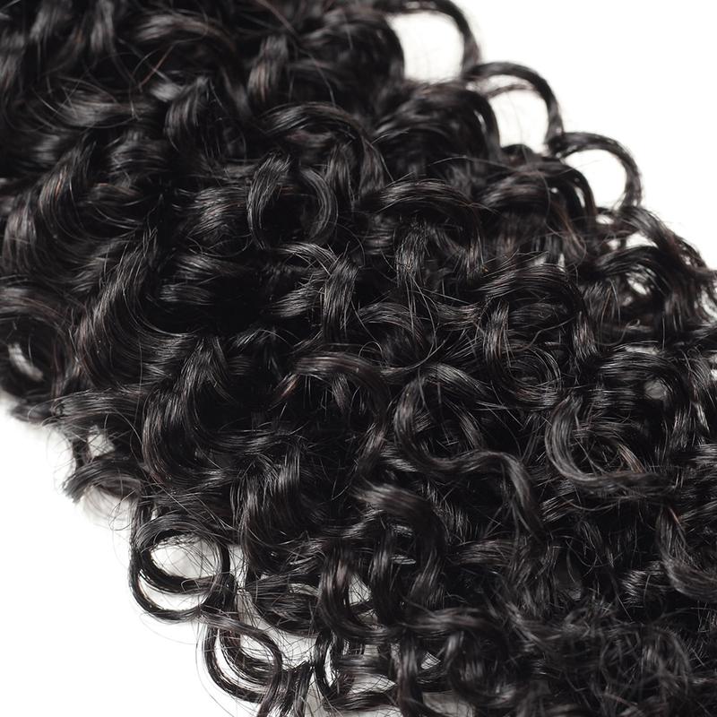 Glulaze Mongolian Kinky Curly Hair Bundles With 4x4 Lace Closure Human Hair Weave Extensions Deep Wave Flip Over Quick Weave Raw Hair Bundles for Sew In