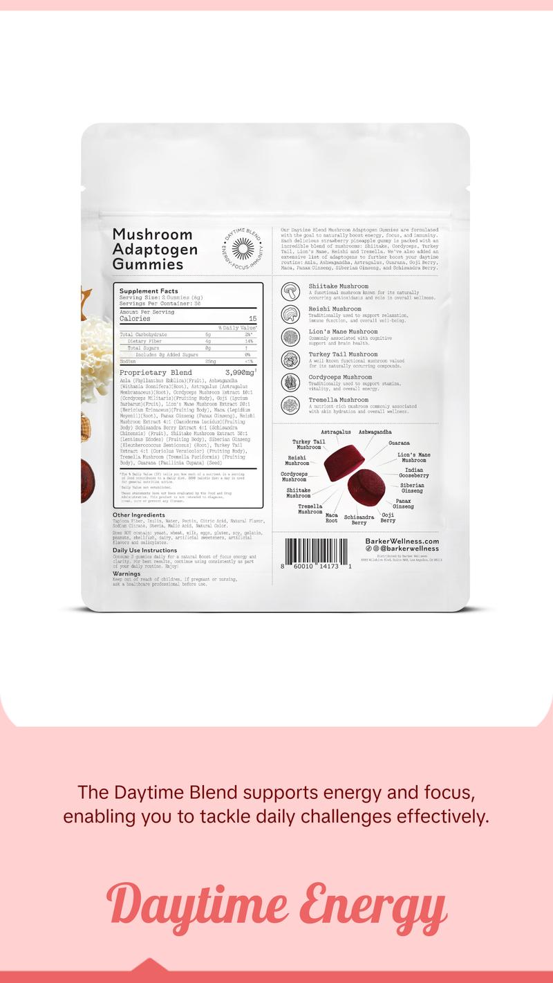 Day & Night Mushroom Adaptogen Duo Healthcare Natural Dietary Edible