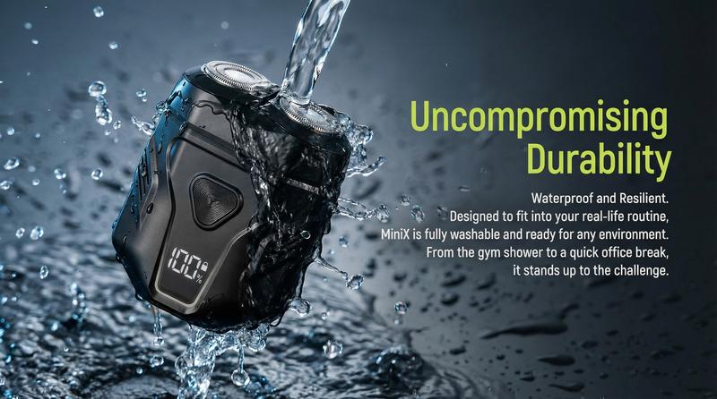 Enchen MINIX Premium Portable Electric Shaver for Men – Compact Foil Shaver with Dual Flex Heads, Fast Clean Shave, Waterproof & Rechargeable, A Perfect Valentine’s Day Gift for Him, 2/3 card-size