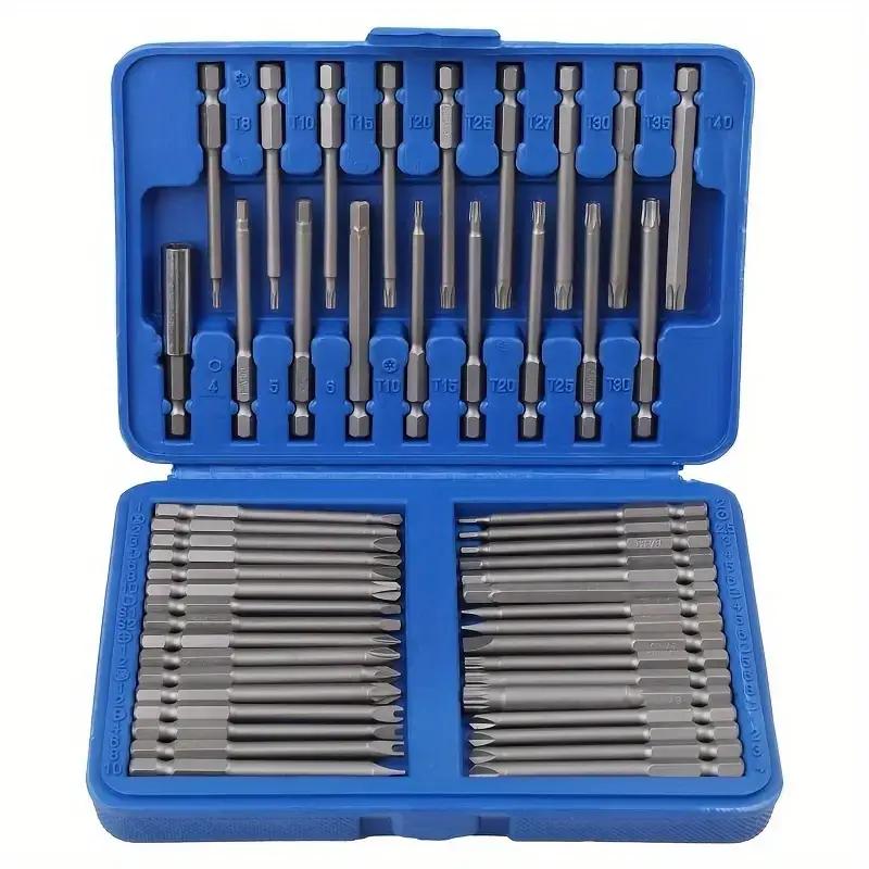 50pcs 75mm Extra Long Magnetic Screwdriver Set, Special-shaped Cross Slotted Hexagonal U-shaped Screwdriver Extension Rod Electric Drill Set Tool 50pcs 75mm Extra Long Magnetic Screwdriver Set, Special-shaped Cross Slotted Hexagonal U-shaped Screwdriver Extension Rod Electric Drill Set Tool