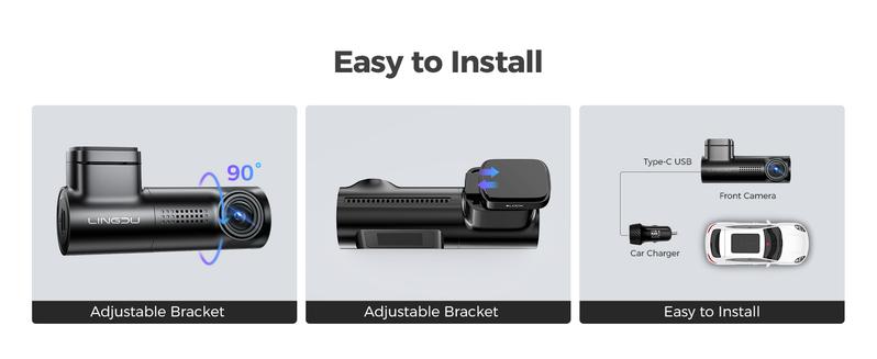 LINGDU D500 Dash Cam Front, 4K Front Dash Cam for Car, WiFi Dashcam with Night Vision, 0.96" LCD Display Car Camera, GPS, Parking Mode, Loop Recording car driving recorder