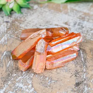 Down to Earth Tangerine Aura Quartz Crystal Point