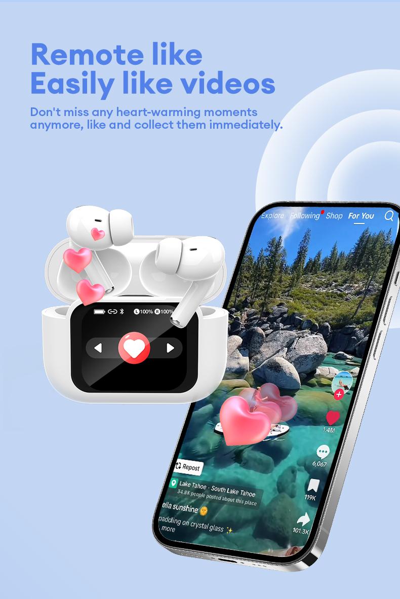 MGALL Y49 Multifunctional Wireless Headphones Supports 169 Language Translation, with 2025 Bluetooth 6.0, Colorful LCD Smart Touch Screen, Personalized Screensaver, Hi-Fi Sound, IPX5 Waterproof, Ideal for Office, Study, Sport & Calls