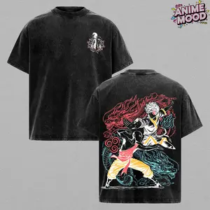 Aang Zuko Element Bending Vintage Washed Oversized T-Shirt – Avatar The Last Airbender Fire vs Water Anime Graphic Tee, Martial Arts Dragon Style Streetwear, Soft Cotton Unisex Top, Gift for Avatar Fans