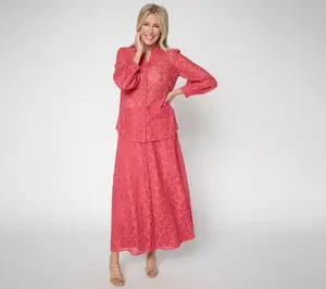BEAUTIFUL by Lawrence Zarian Petite Lace Pull On Skirt