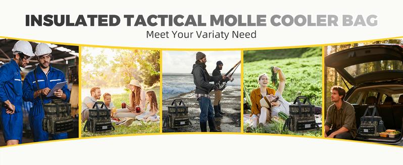 HSHRISH Tactical Lunch Bag & Lunch Box for Men 16 Liters Large Double Deck Expandable Insulated Soft Adult Lunchbox for Work Cooler Bag for Beach Picnic Camping Outdoor