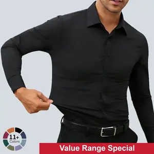 Men’s Plus Size Slim Fit Button Up Dress Shirt, Stretch Fabric, Long Sleeve, Muscular Tailoring, Formal Business Style — TikTok Shop Selection, Outfit for Going Out, Boyfriend Gift, Men’s Gift