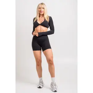 Nalu Contour Short | Black High Waisted Biker Shorts
