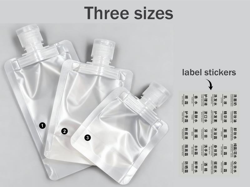 Transparent Portable 21-Piece Travel Containers Set for Lotion Shower Gel Shampoo Facial Cleanser Leak-Proof TSA Compliant Travel Toiletries with 3 Sizes & Labels