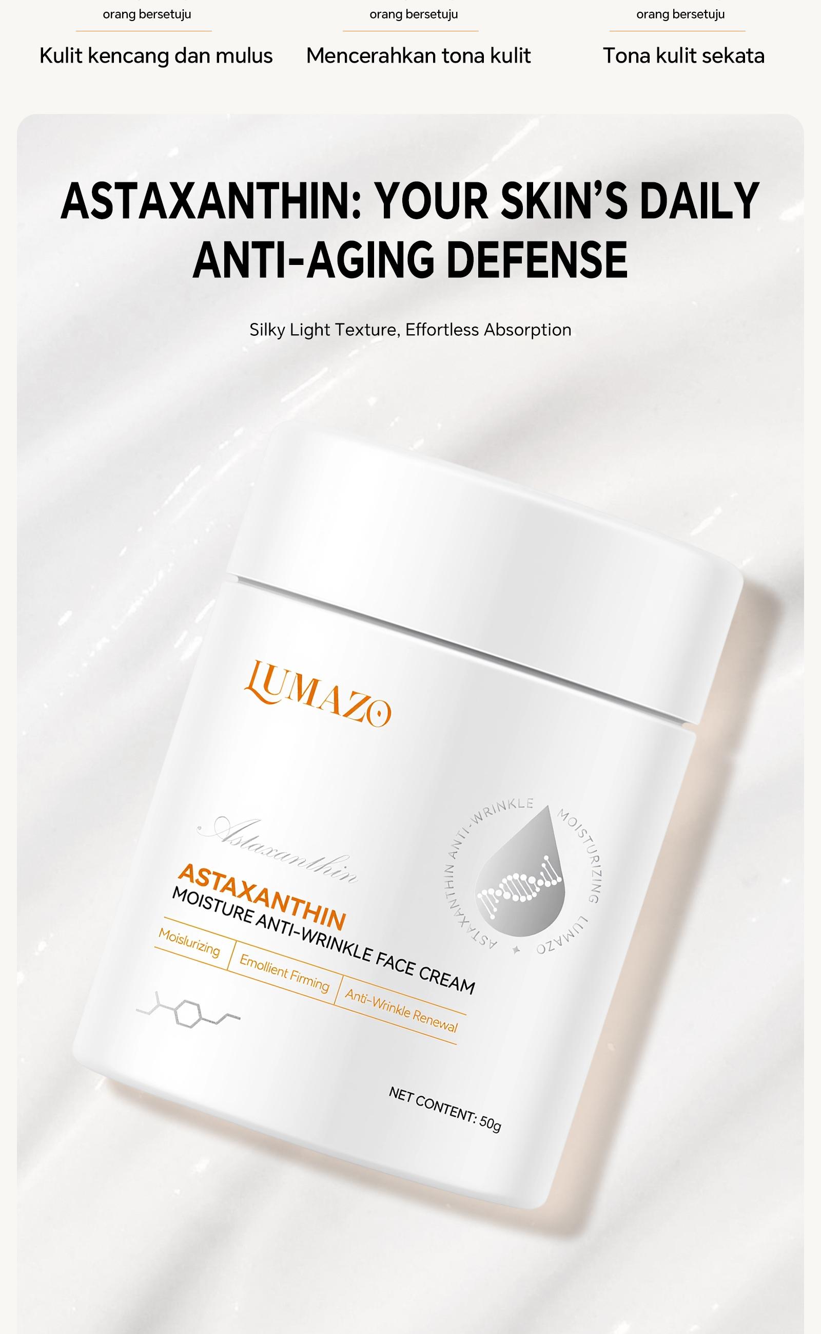 LUMAZO Astaxanthin Moisturizing and Rejuvenating Face Cream - TikTok Shop