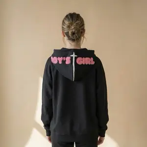 Ruztali "Daddy's Girl" Embroidery Zipper Hoodie Charcoal 100% Cotton with Custom Embroidery