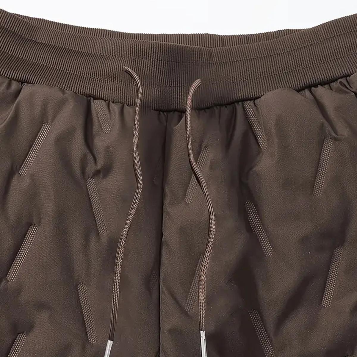 Men's Thermal Pants - Heavyweight Insulated Cotton Winter Trousers with Drawstring Waistband, Black Cold-Resistant Daily & Formal Wear with Side Pockets - Suitable for Office Work and Outdoor Activities SpringStatements