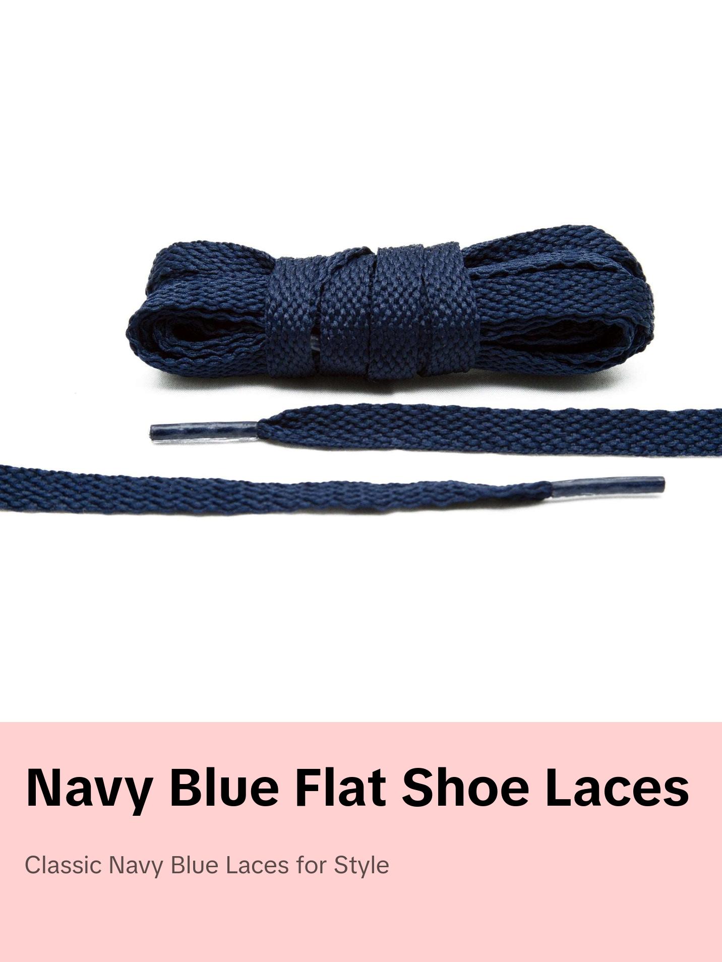 Navy Blue Flat Shoe Laces