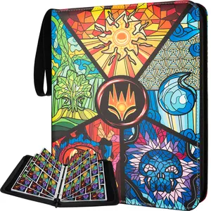 9 Pocket Card Binder for MTG/YGO/PTCG/Game Cards Holds 900 Cards Premium Card Collector Book for TCG Players Toys Gifts for Kids MTG-5 Large Capacity PU Leather Storage