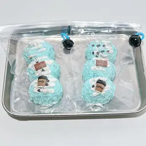 【Buy 3 get 1 free】Mint Sea Salt Triple Ball taba squishy slime squishies  kidstoysFood-Grade Silicone Slow-Rising Rebound Squishy Fidget Toys for Stress Relief - Soft Squeeze Toys with Thick Creamy Slime Texture, Handmade Non-Toxic Sensory Toys