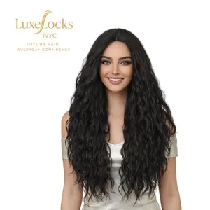Long  Dark Brown Wavy  Wig with Middle Part, Natu fashion ral Look  Wig for Women, Easy Wear & Daily Use high-temperature synthetic material fiber resistant wig day outfit hairstyle heat resistant party look