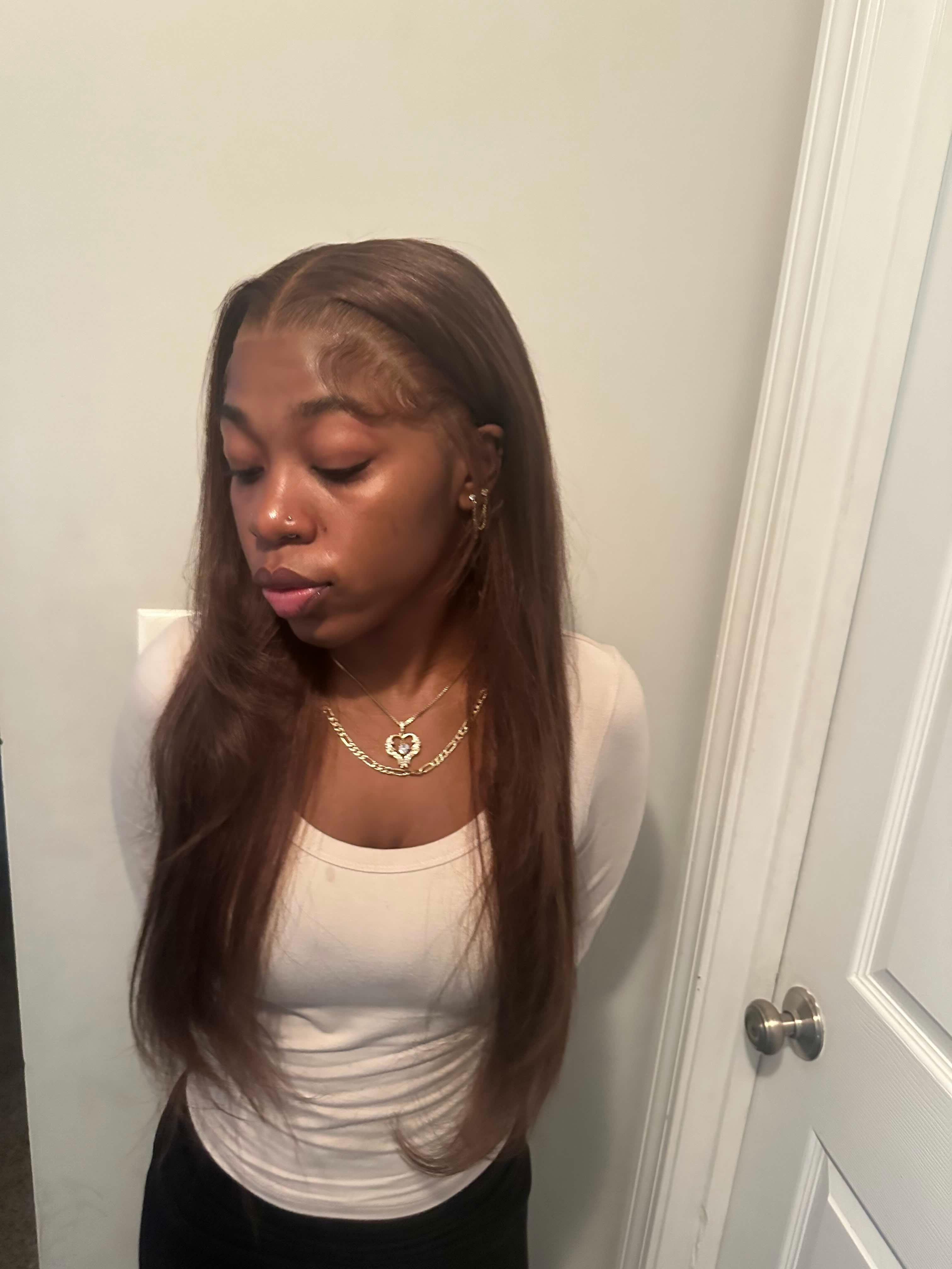 [30“ only $172] Mamushow #4 Chocolate Brown and #1 Jet Black 13x6 Body Wave Full Lace Frontal Human Hair Wigs